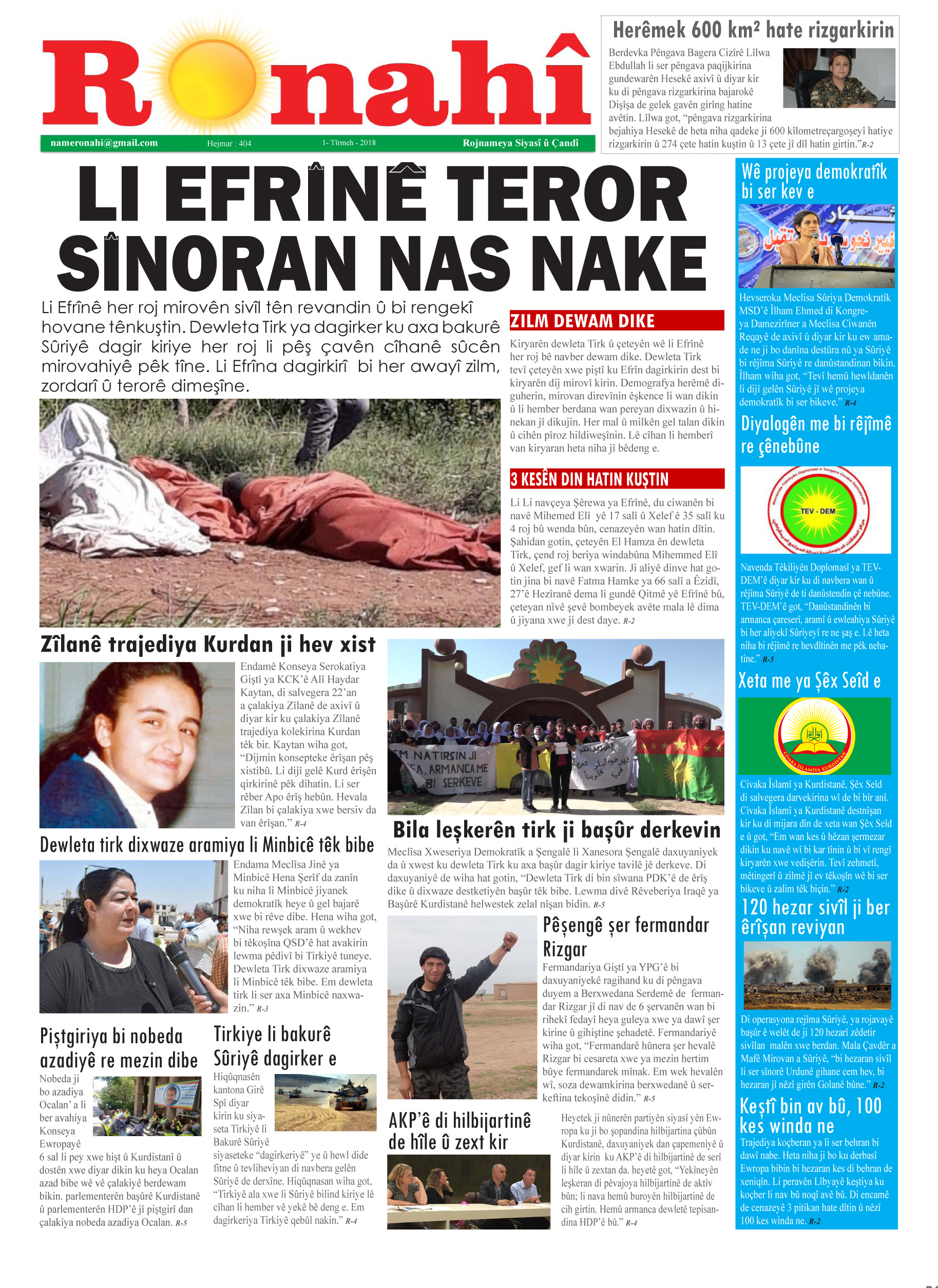 LI EFRÎNÊ TEROR SÎNORAN NAS NAKE