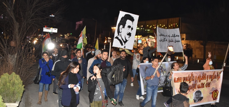 Ciwanên başûrê Kurdistanê li dijî êrişên dagîrkeriya tirkî meşiyan