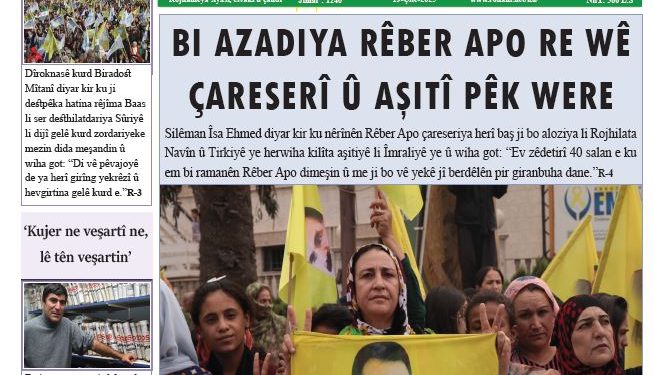 BI AZADIYA RÊBER APO RE WÊ ÇARESERÎ Û AŞÎTÎ PÊK WERE