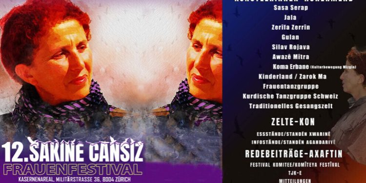 Festîvala Sakîne Cansiz ya 12’emîn wê li Zurchê bê lidarxistin