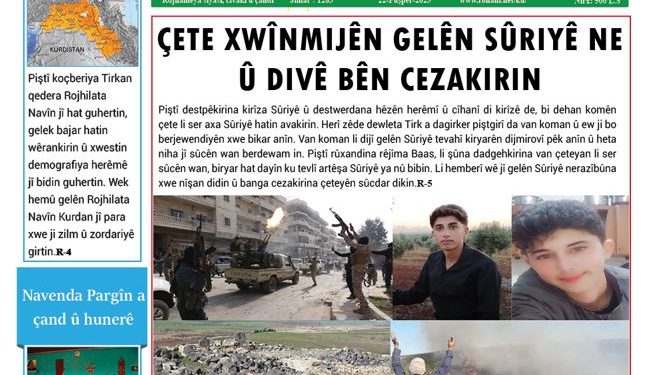 ÇETE XWÎNMIJÊN GELÊN SÛRIYÊ NE Û DIVÊ BÊN CEZAKIRIN