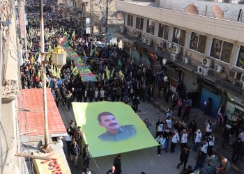 Ji bo azadiya Rêber Apo şêneyên Qamişlo daketin qadan