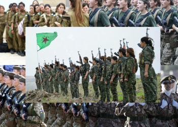 Hebûna jin di nava şer de û welatên ku leşkertiya jin bi mecbûrî û dilxwazî dipejrînin