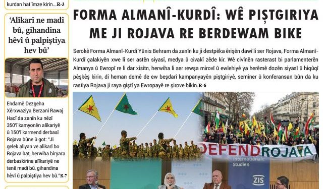 FORMA ALMANÎ-KURDÎ: WÊ PIŞTGIRIYA ME JI ROJAVA RE BERDEWAM BIKE