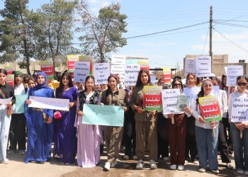 Bi boneya Roja Zimanê Kurdî li bajarê Dêrikê meşek hat lidarxistin