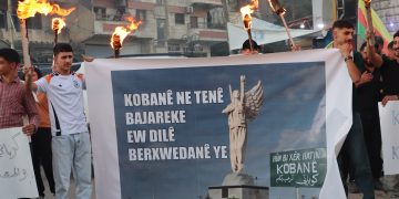 Niştecihên Qamişlo li dijî guhertina navê Kobanê xwepêşandan kirin