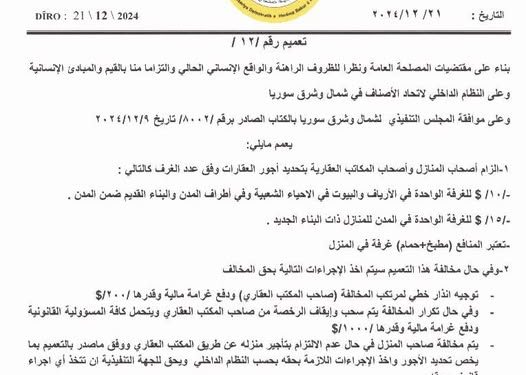 هيئة الإدارة المحلية تُحدِّد أجور العقارات لموجهة أزمة المهجرين