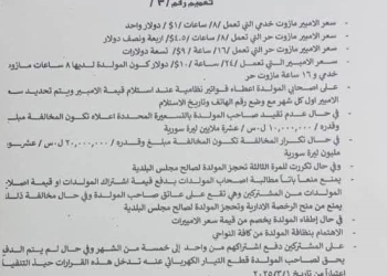 بلدية الشعب تُصدِر قرارات هامة لتحديد سعر الأمبيرات الكهربائية
