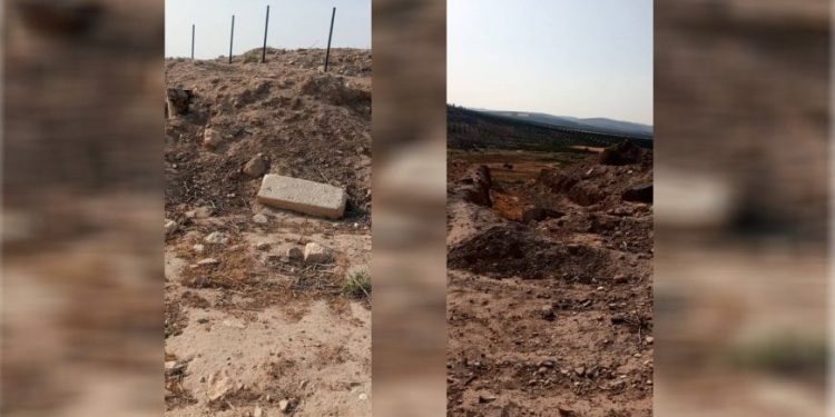 صور توثّق تعرّض موقع عيندارة الأثري في عفرين للتخريب