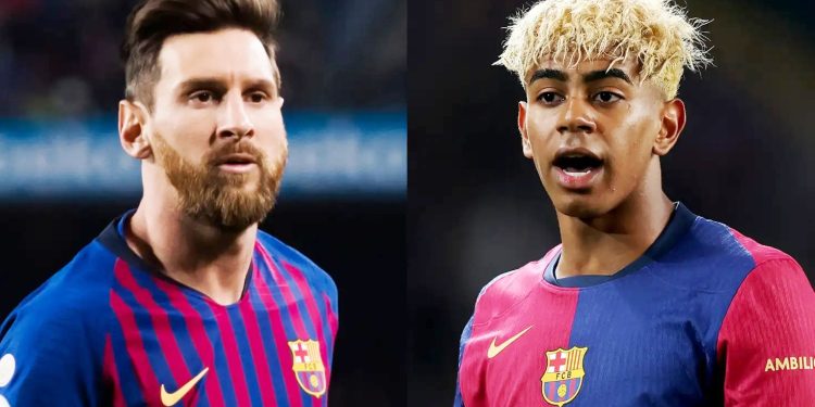 يامال يوقع عقود التجديد مع برشلونة ويحصل على قميص ميسي