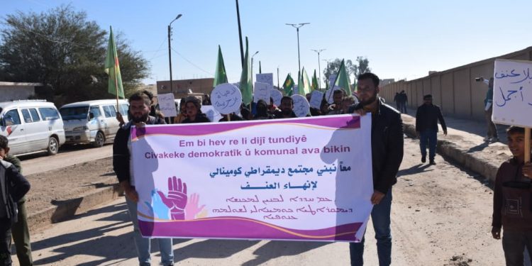 رجال الشدادي يناهضون العنف الممارس ضد المرأة