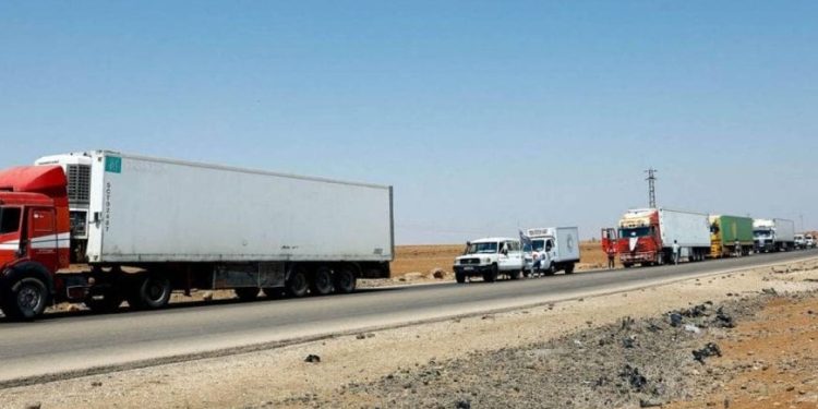 قافلة مساعدات إنسانية تصل السويداء