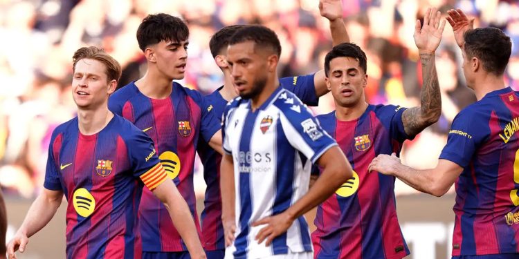 برشلونة ينقض على الصدارة بفوزٍ سهل أمام ليفانتي