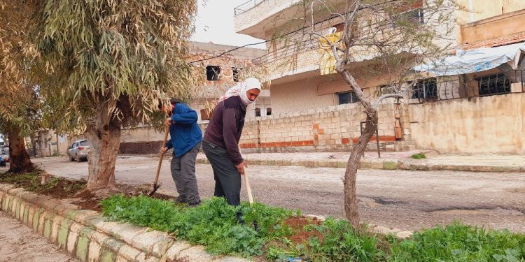 جهود بيئية مكثفة لتعزيز النظافة والمظهر الحضاري في تل تمر